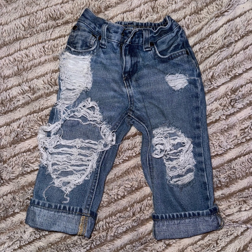 Hand distressed denim jeans 24 months